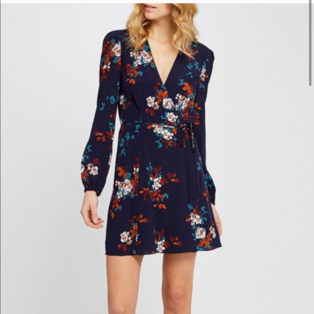 NWOT Anthropologie GF Floral wrap mini dress